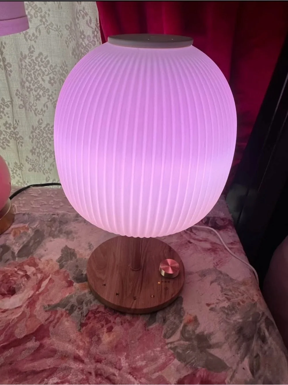Table lamp Bluetooth speaker & essential oil diffuser color changing 14” NIOB